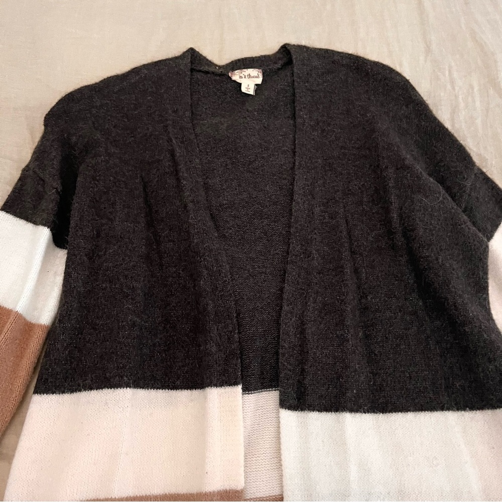 Colorblock Open Front Cardigan - Picture 3 of 7